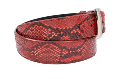 Genuine Natural Red Python Leather Belt