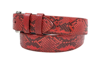 Genuine Natural Red Python Leather Belt