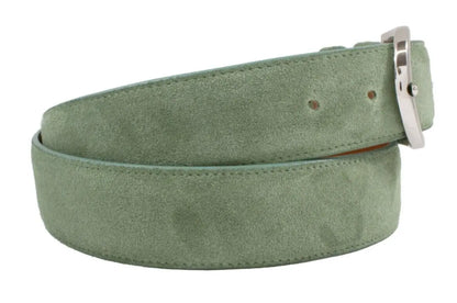 Genuine Olive Green Italian Suede Leather Belt