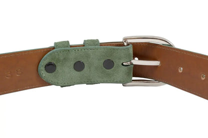 Genuine Olive Green Italian Suede Leather Belt