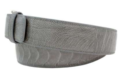 Grey Ostrich Leg Leather Belt