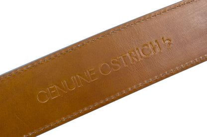 Grey Ostrich Leg Leather Belt