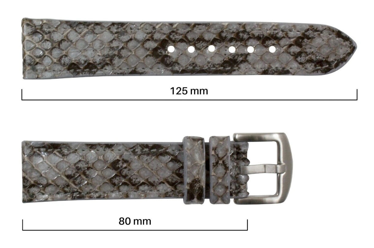 Gray Python Leather Watch Strap