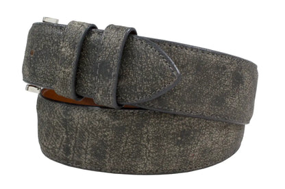 Gray Rustic Cape Buffalo Leather Belt