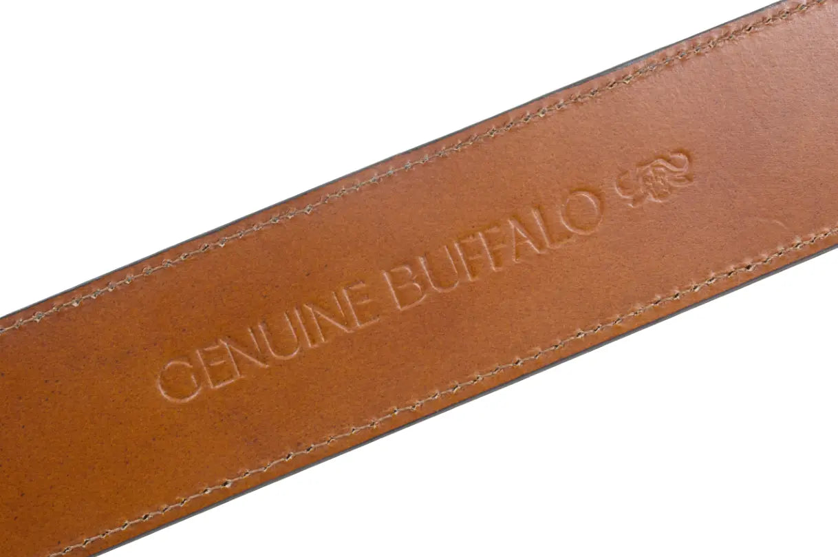 Gray Rustic Cape Buffalo Leather Belt