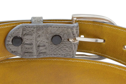 Genuine Grey Alligator Leather Belt for men