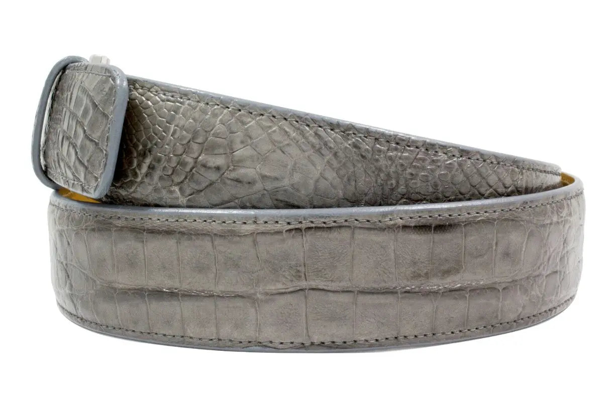 Genuine Grey Alligator Leather Belt for men