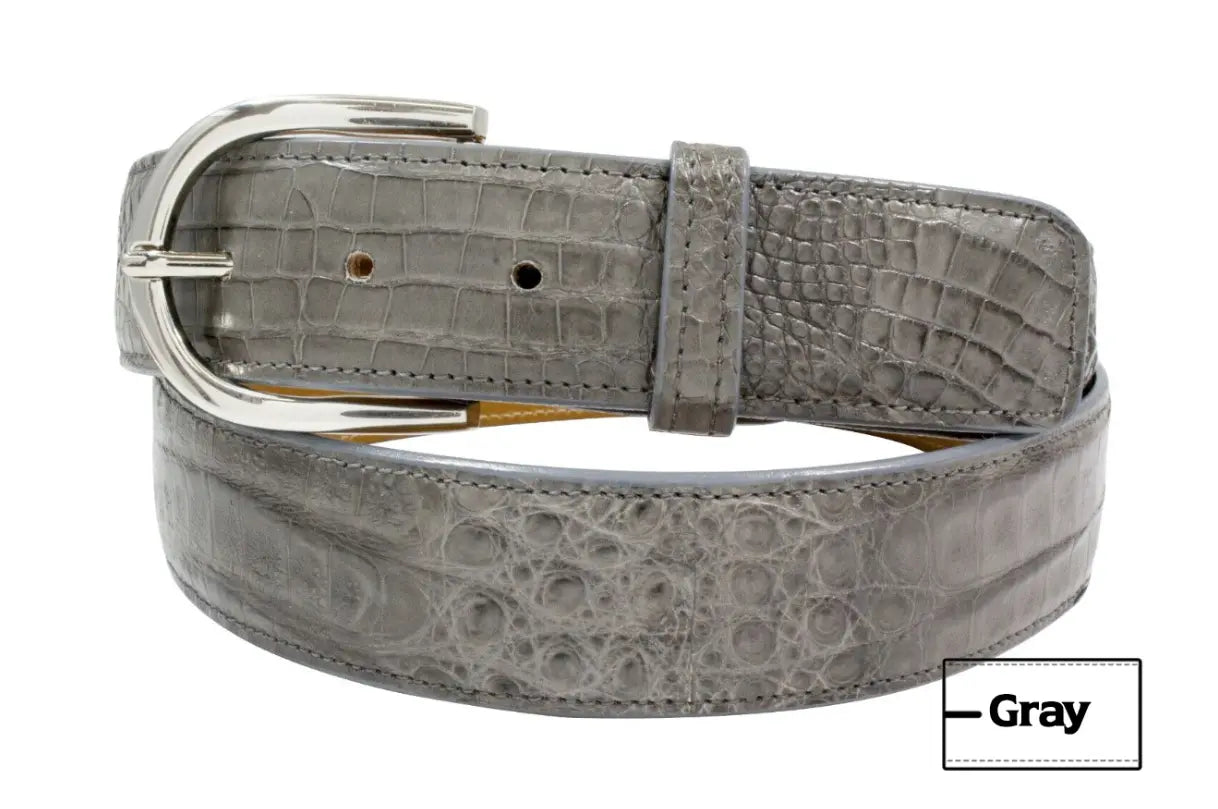 Genuine Grey Alligator Leather Belt for men