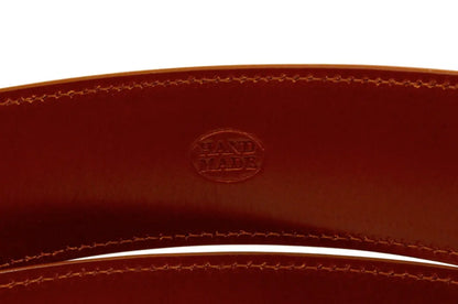 Cognac Smooth Ostrich Leather Belt