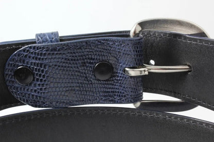 Navy Blue Lizard Leather Belt