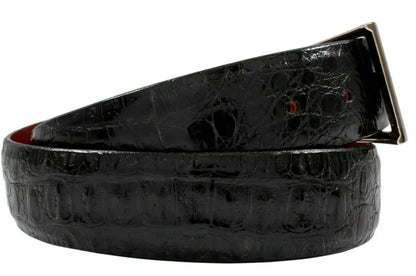 Hornback Black Caiman Crocodile Leather Belt