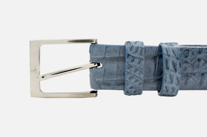 Hornback Blue Jean Caiman Crocodile Leather Belt