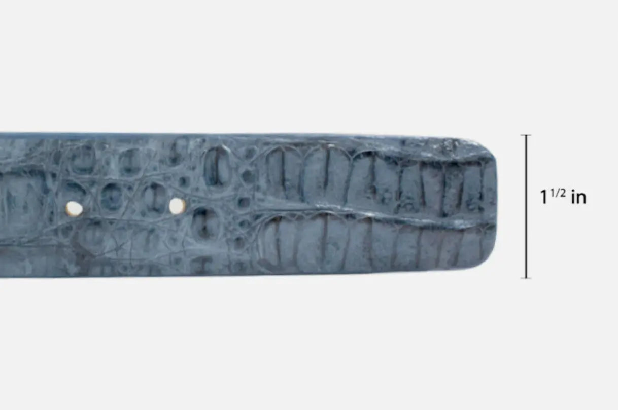 Hornback Blue Jean Caiman Crocodile Leather Belt