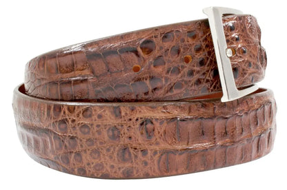 Hornback Cigar Brown Caiman Crocodile Leather Belt