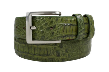 Hornback Green Caiman Crocodile Belt for Men