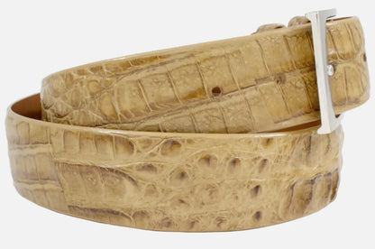 Hornback Tan Caiman Crocodile Leather Belt