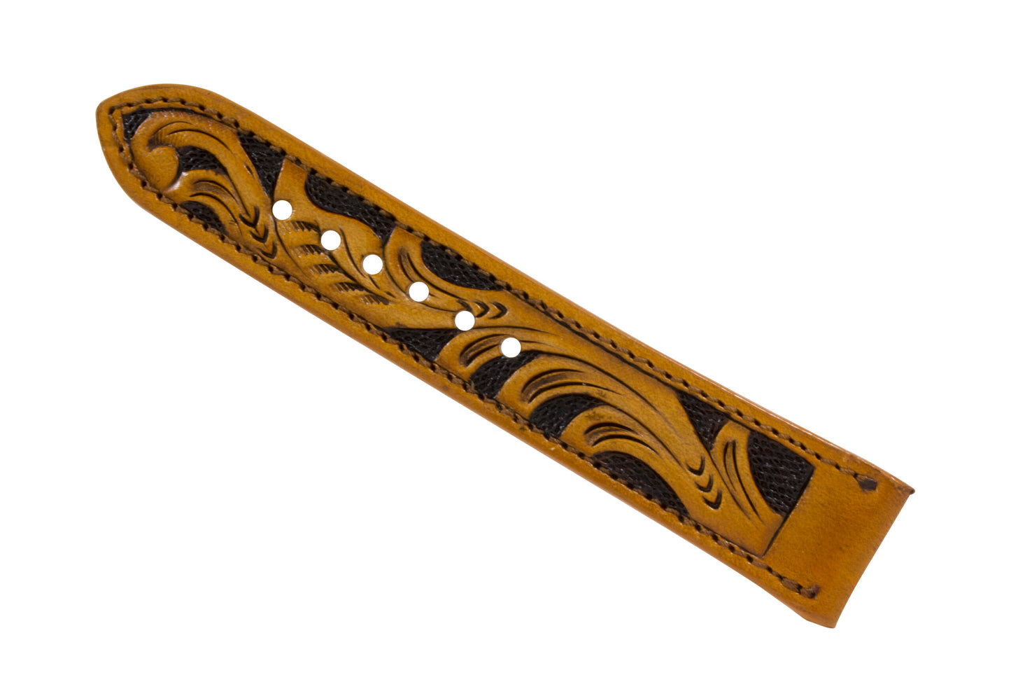 Tan Hand Tooled Watch Strap HT2