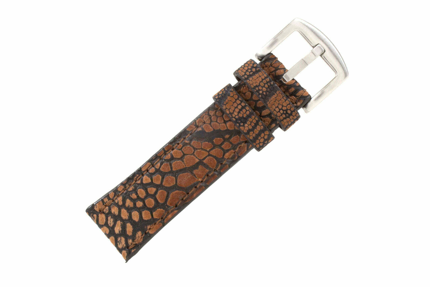 Washed Copper Ostrich Leg Watch Strap