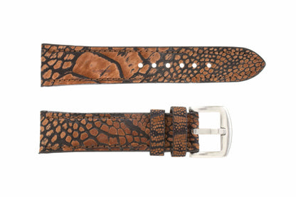 Washed Copper Ostrich Leg Watch Strap