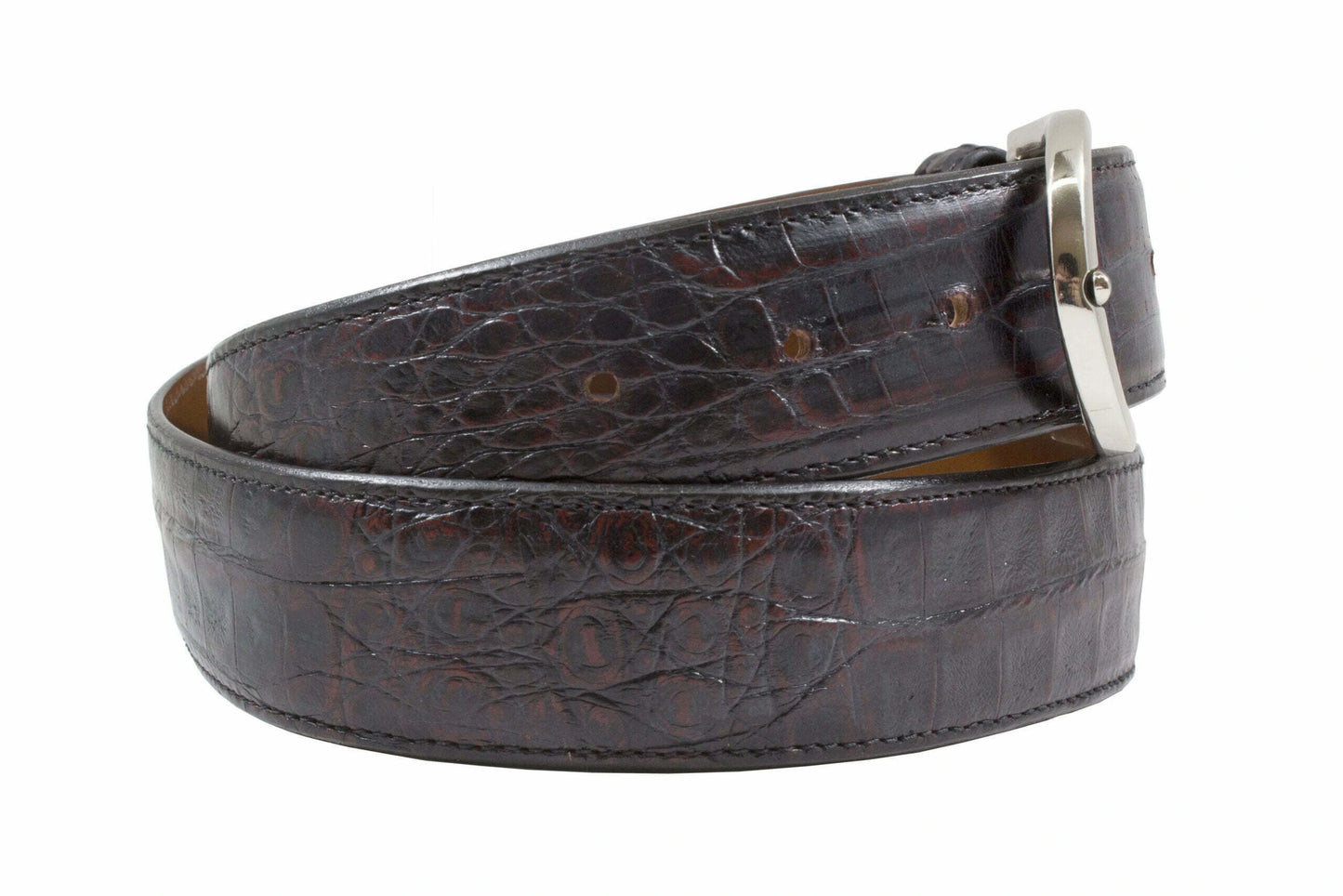 Genuine Black Cherry  Alligator Belt for men