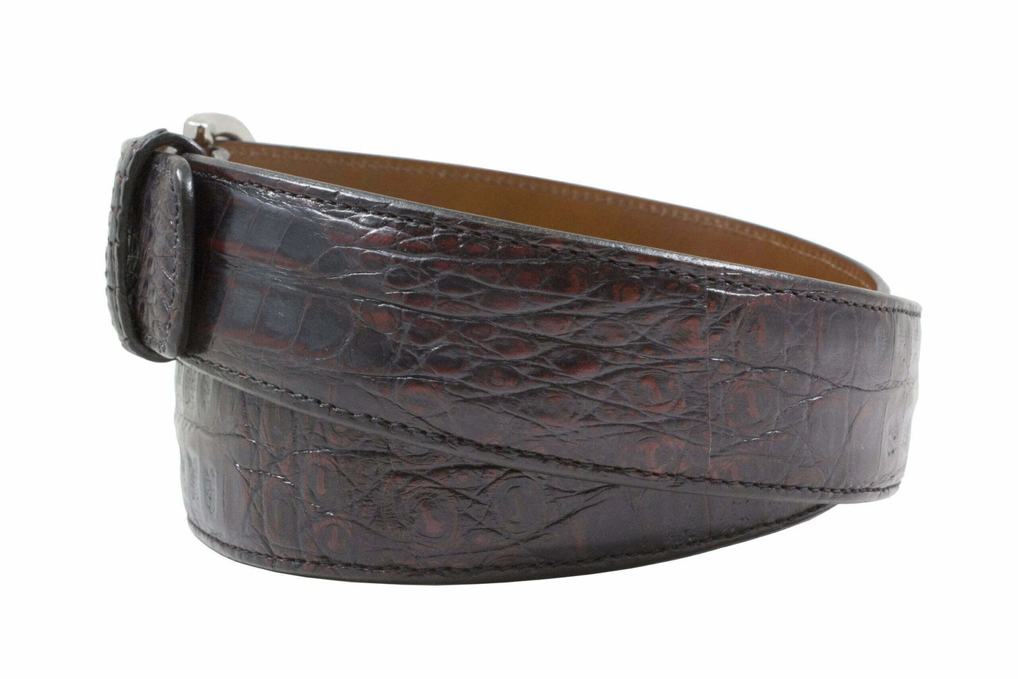 Genuine Black Cherry  Alligator Belt for men