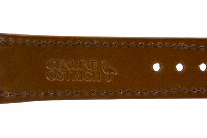 Cognac Ostrich Leg Leather Watch Strap