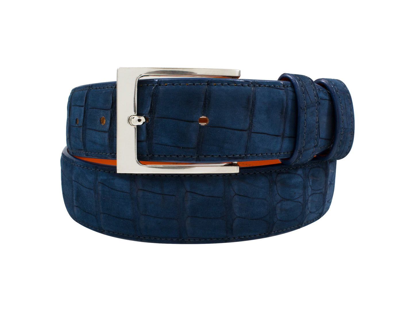 AAA ULTRA Blue Suede Alligator Leather Belt