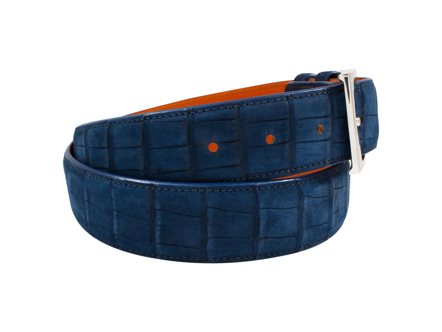 AAA ULTRA Blue Suede Alligator Leather Belt