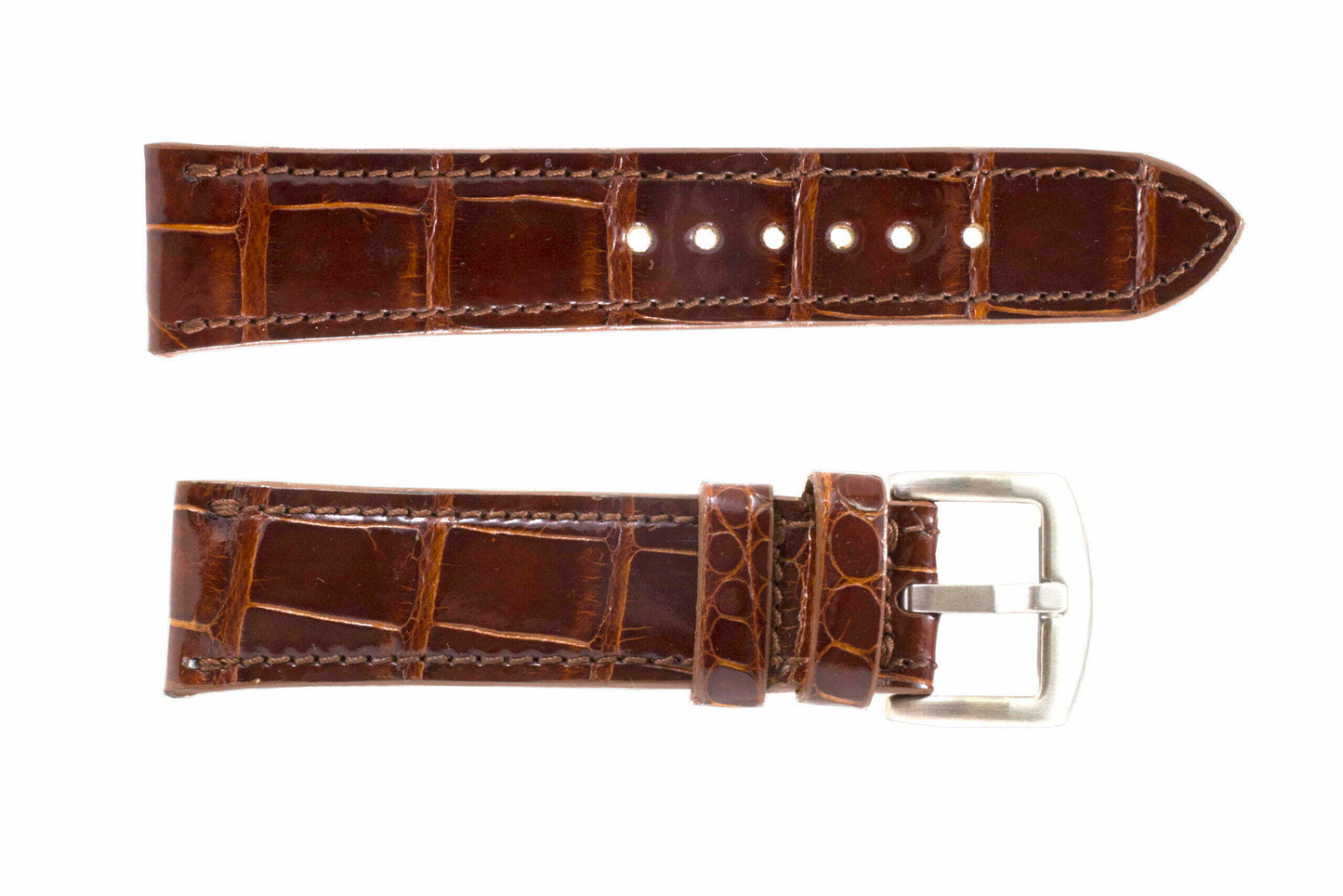 Peanut Brown Alligator Leather Watch Strap