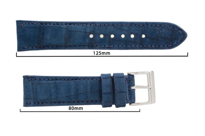 AAA Ultra Blue Suede Alligator Leather Watch Strap