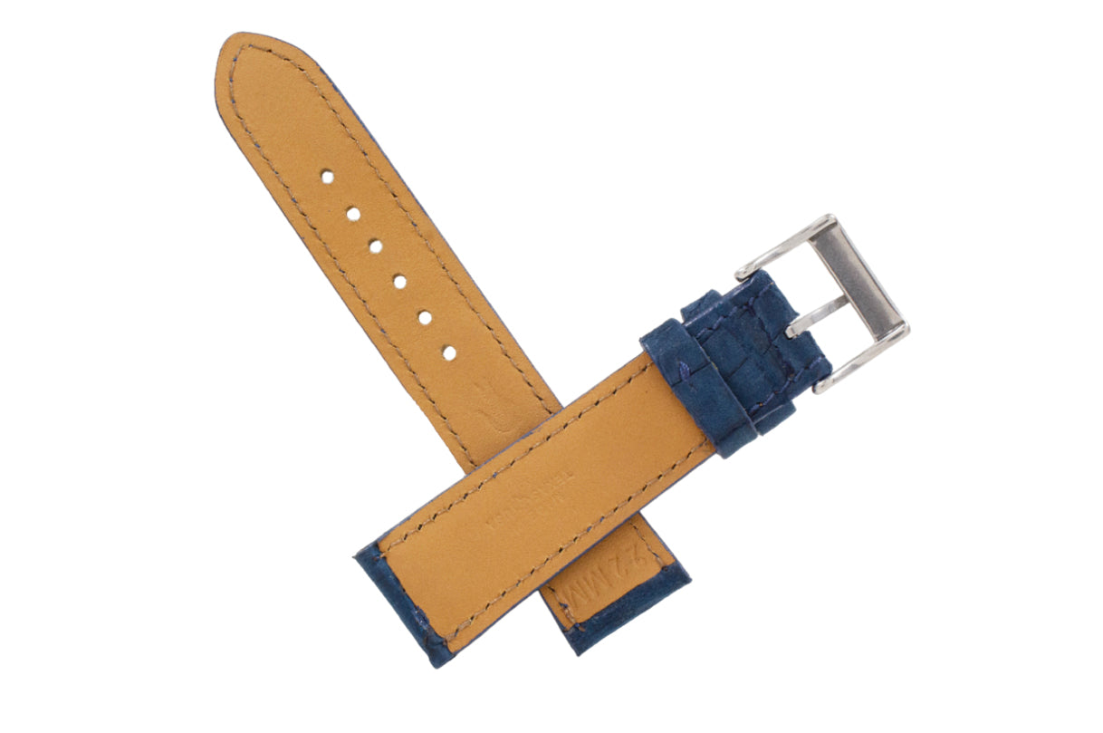 AAA Ultra Blue Suede Alligator Leather Watch Strap