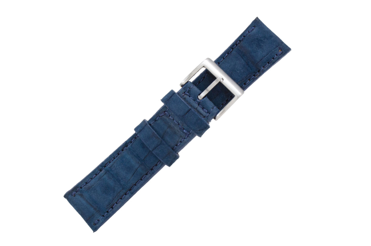 AAA Ultra Blue Suede Alligator Leather Watch Strap