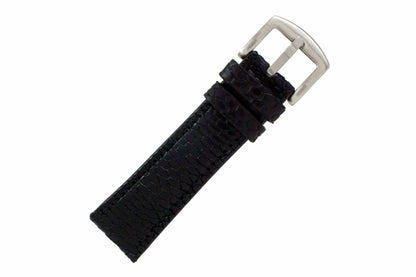 Black Beaver Tail Leather Watch Strap