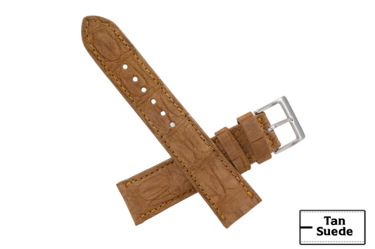 AAA Ultra Tan Suede Alligator Leather Watch Strap