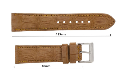 AAA Ultra Tan Suede Alligator Leather Watch Strap