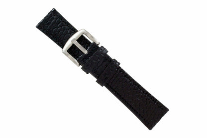 Black Beaver Tail Leather Watch Strap