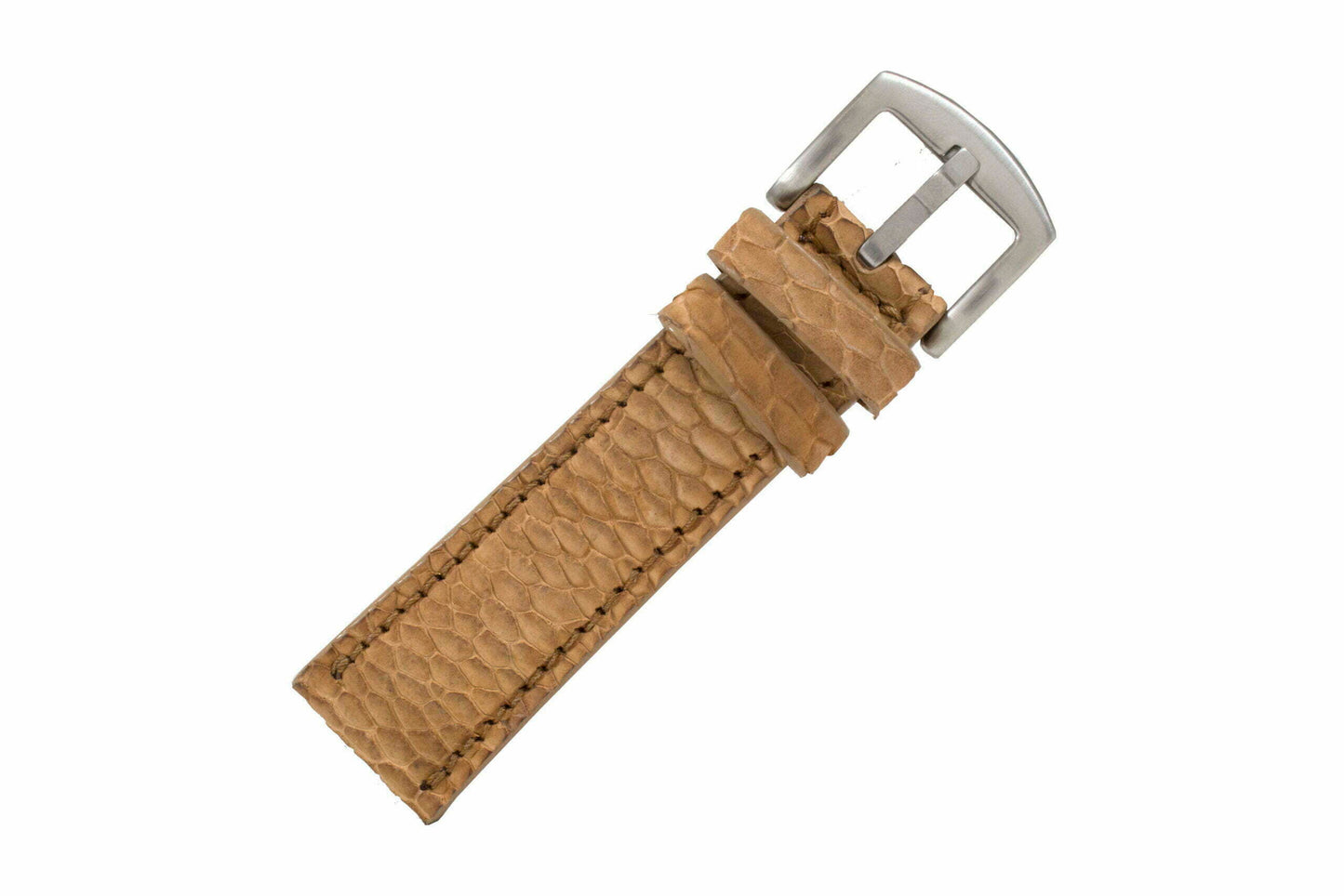 Genuine Tan Beaver Tail Leather Watch Strap