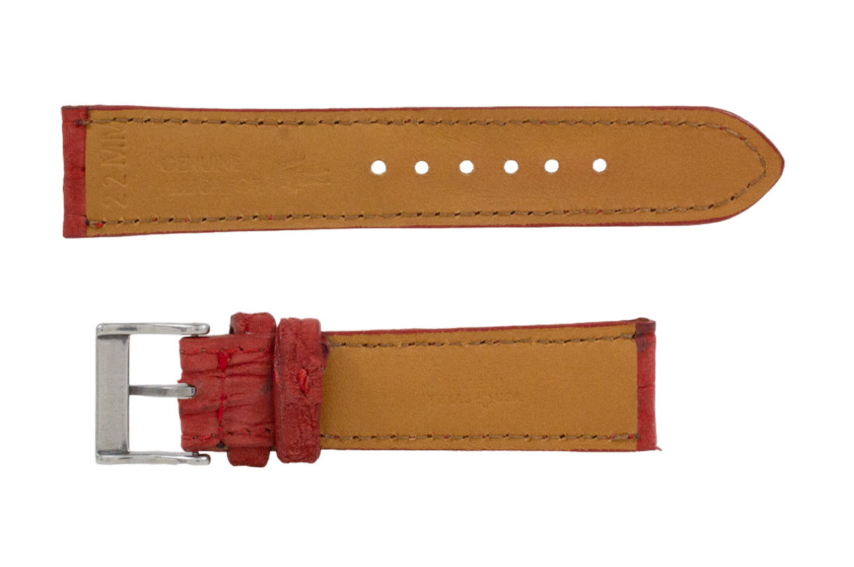 AAA Ultra Red Suede Alligator Leather Watch Strap