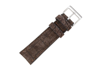 AAA Ultra Brown Suede Alligator Leather Watch Strap