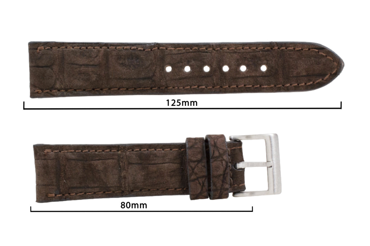 AAA Ultra Brown Suede Alligator Leather Watch Strap