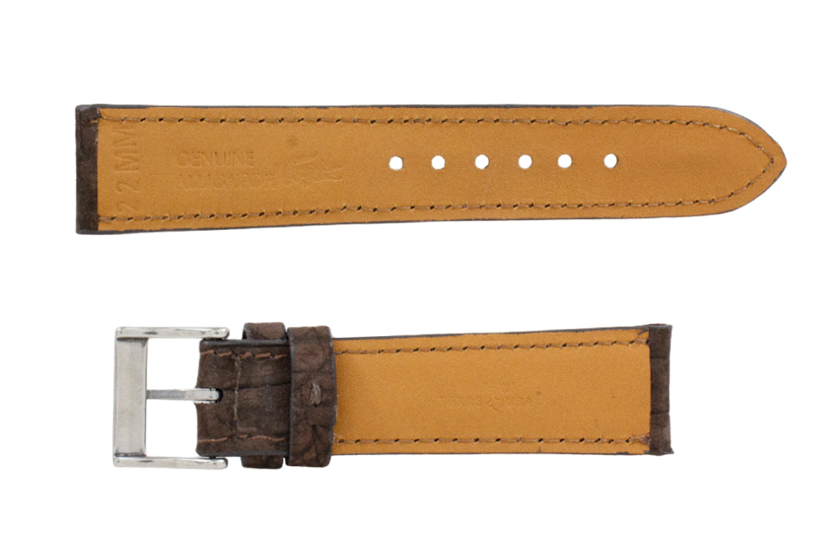 AAA Ultra Brown Suede Alligator Leather Watch Strap