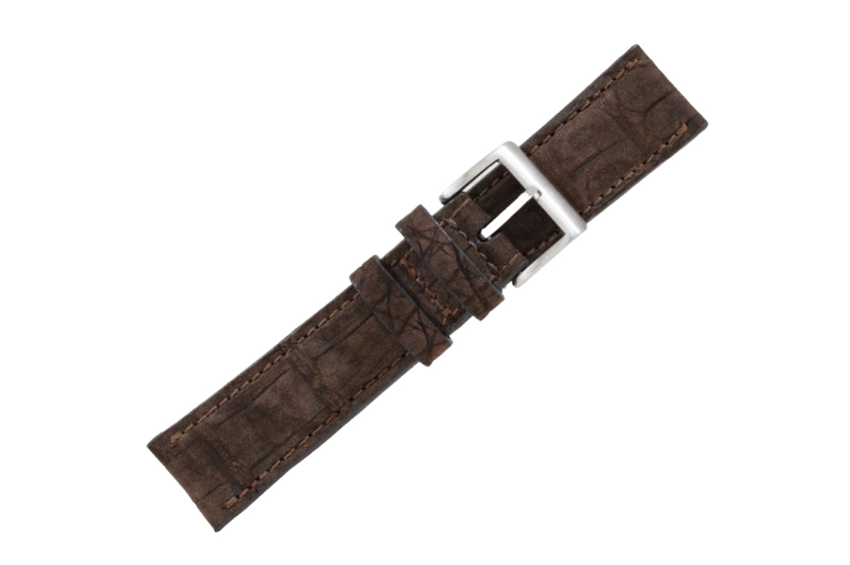 AAA Ultra Brown Suede Alligator Leather Watch Strap