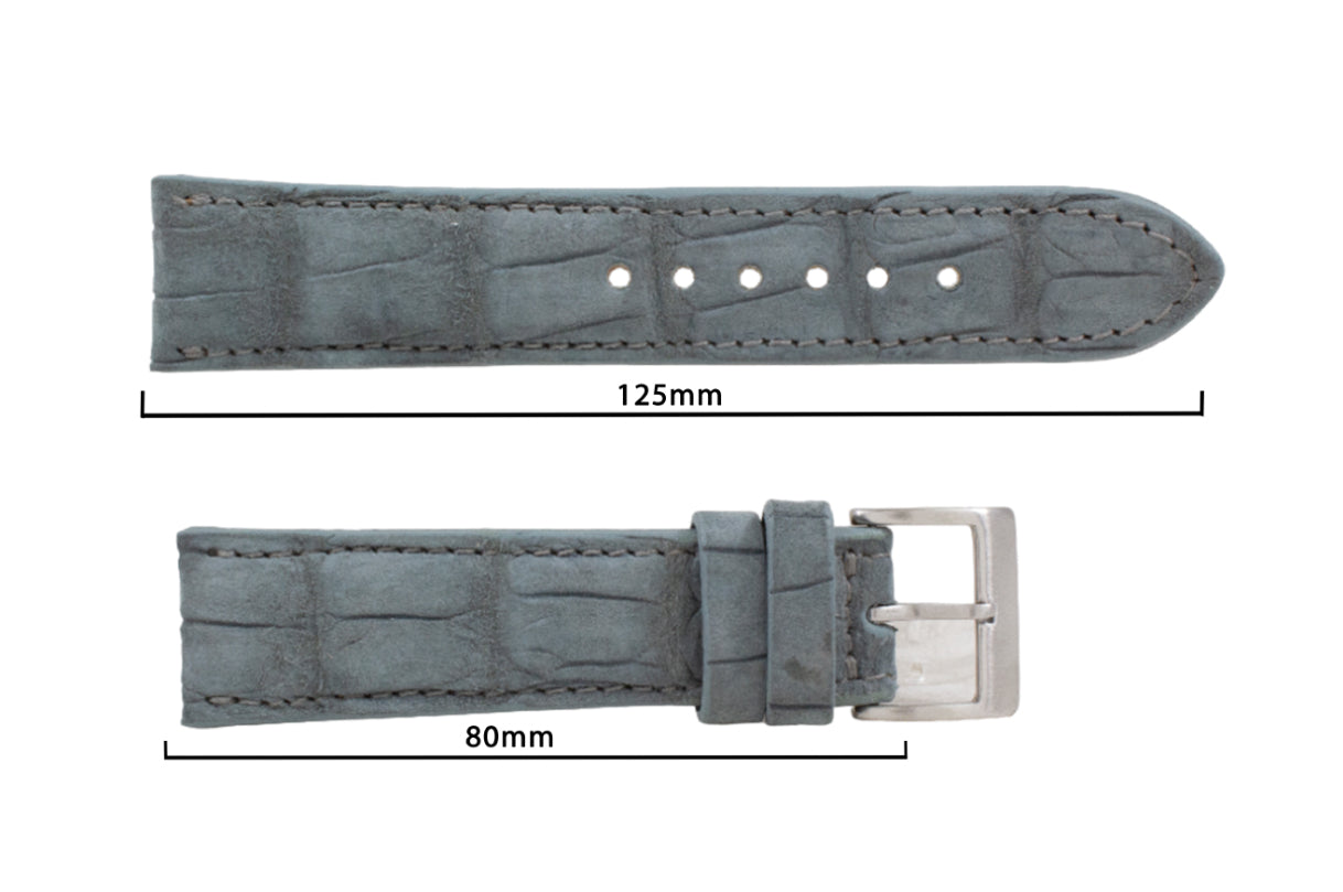 AAA Ultra Cadet Gray Suede Alligator Leather Watch Strap