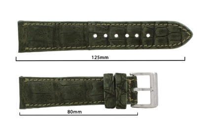 AAA Ultra Green Suede Alligator Leather Watch Strap