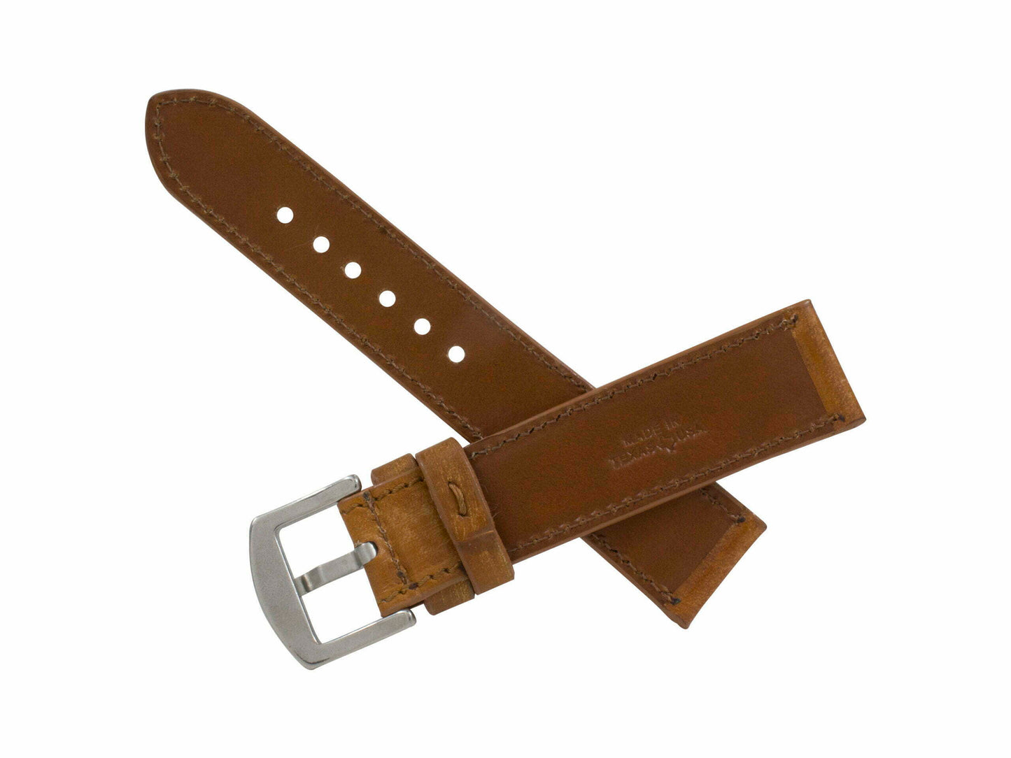 Rustic Cognac Hand Tooled  Watch Strap HT09