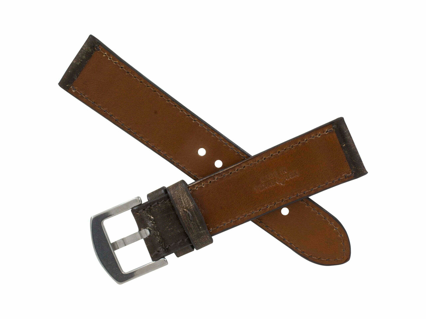 Rustic Brown Hand Tooled Watch Strap HT08