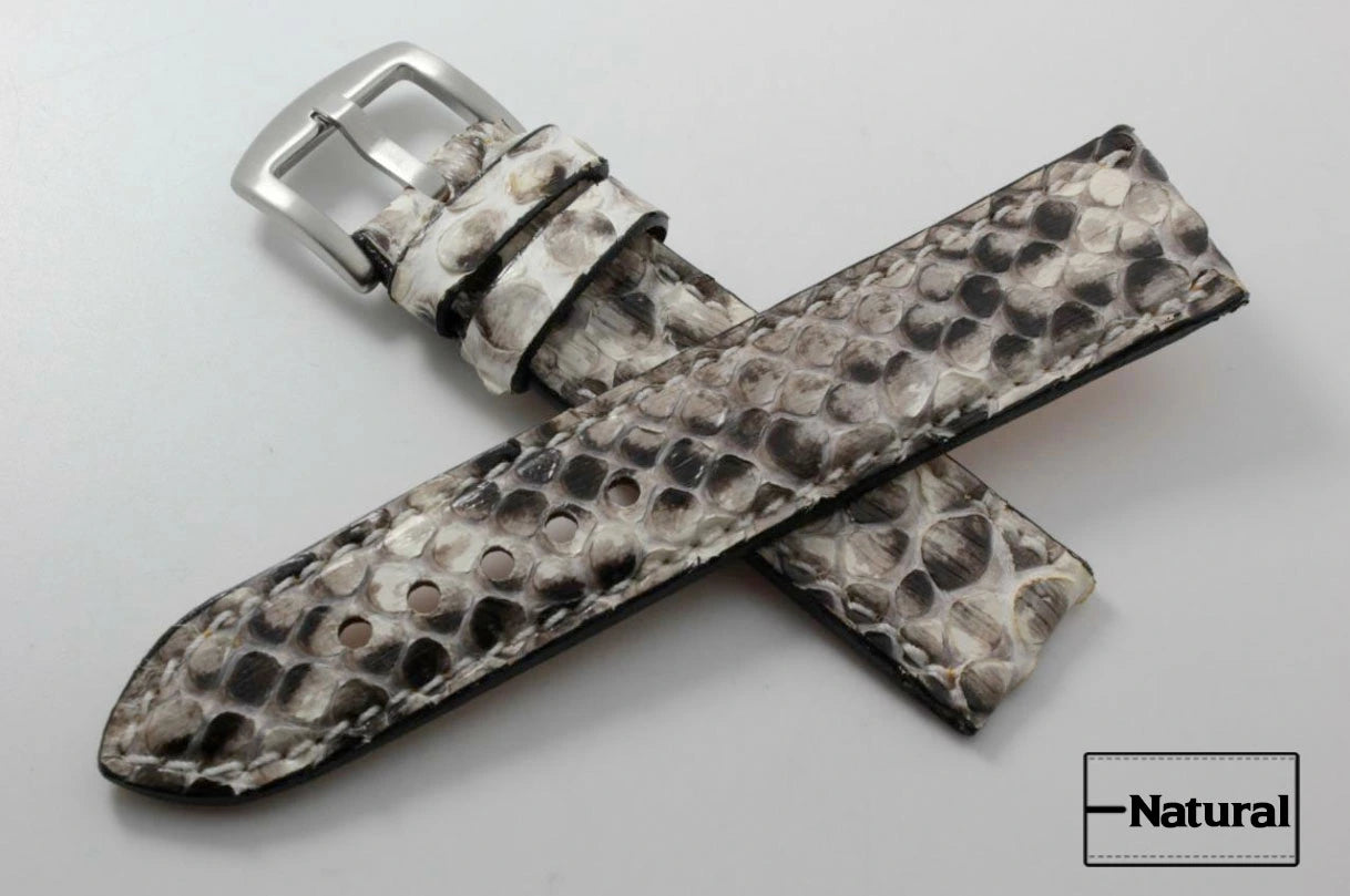 Natural Python Leather Watch Strap