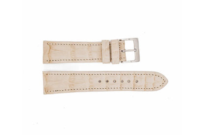 Genuine Off White Alligator Leather Watch Strap