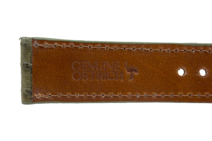 Olive Green Full Quill Ostrich Leather Watch Strap