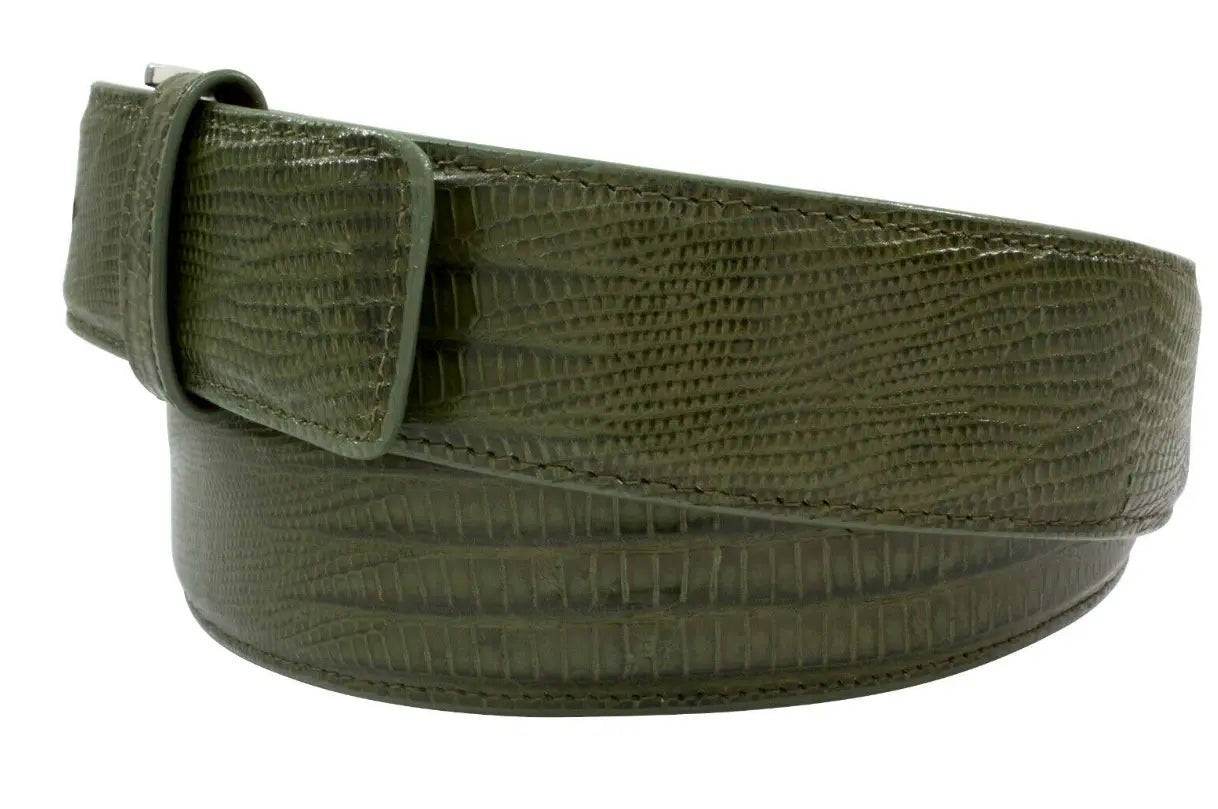 Olive Green Lizard leather